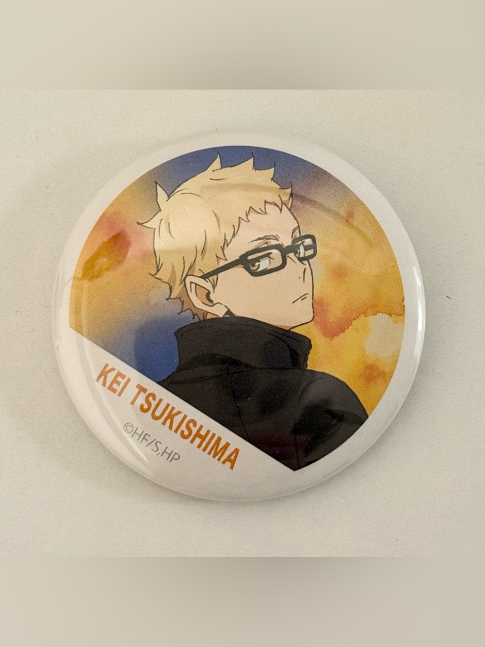 Anime official collectible haikyuu haikyu can badge pin tsukishima